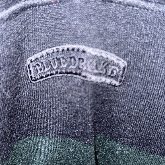 Blue Drake Green & Navy Striped Wool Blend Crew Neck Sweater SZ Large - Picture 5 of 9